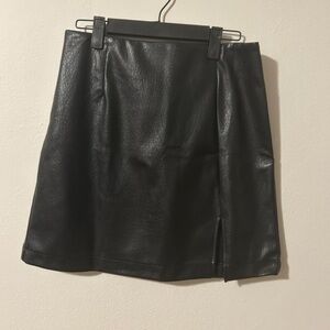 Elegant Black Leather Skirt